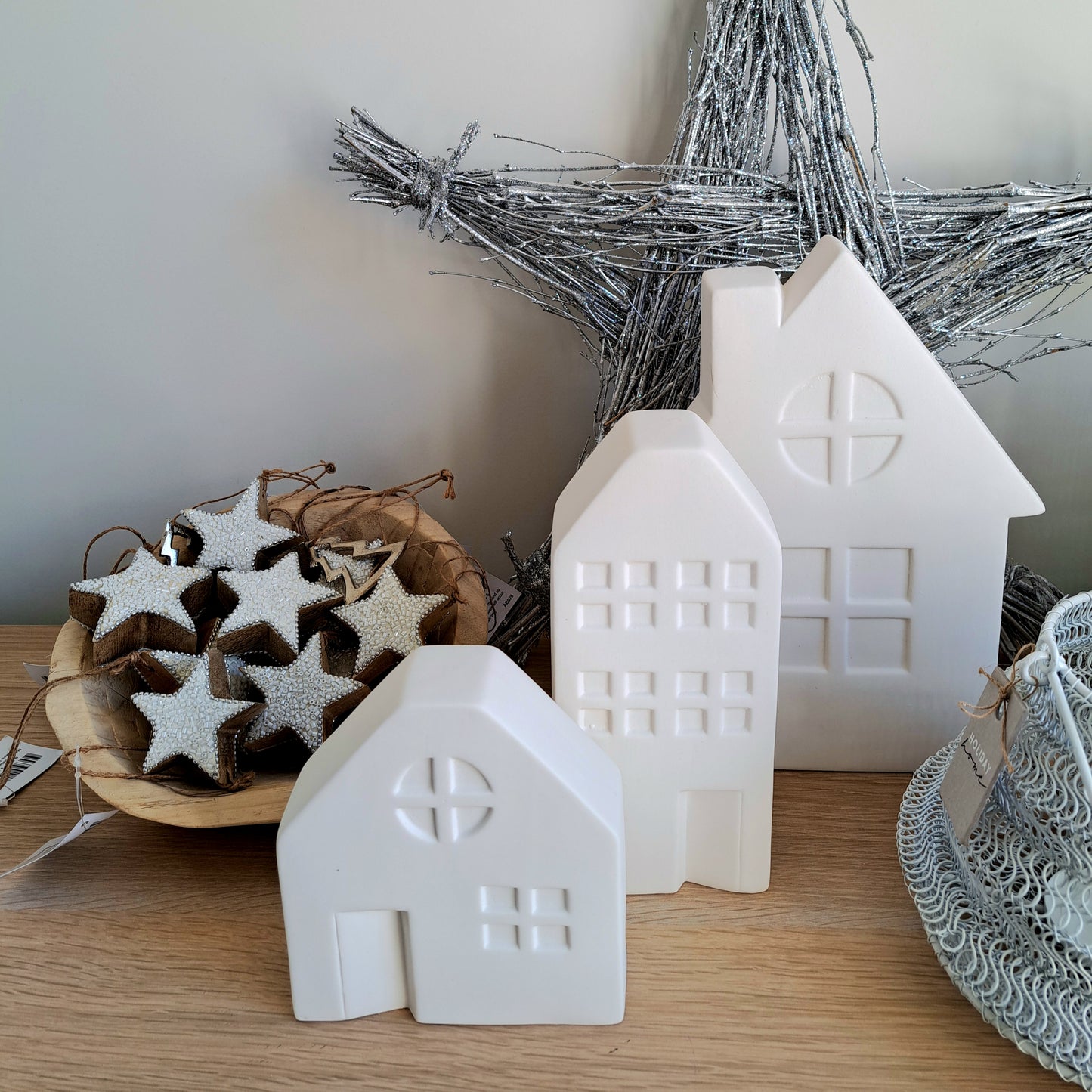 White Christmas Ceramic Houses