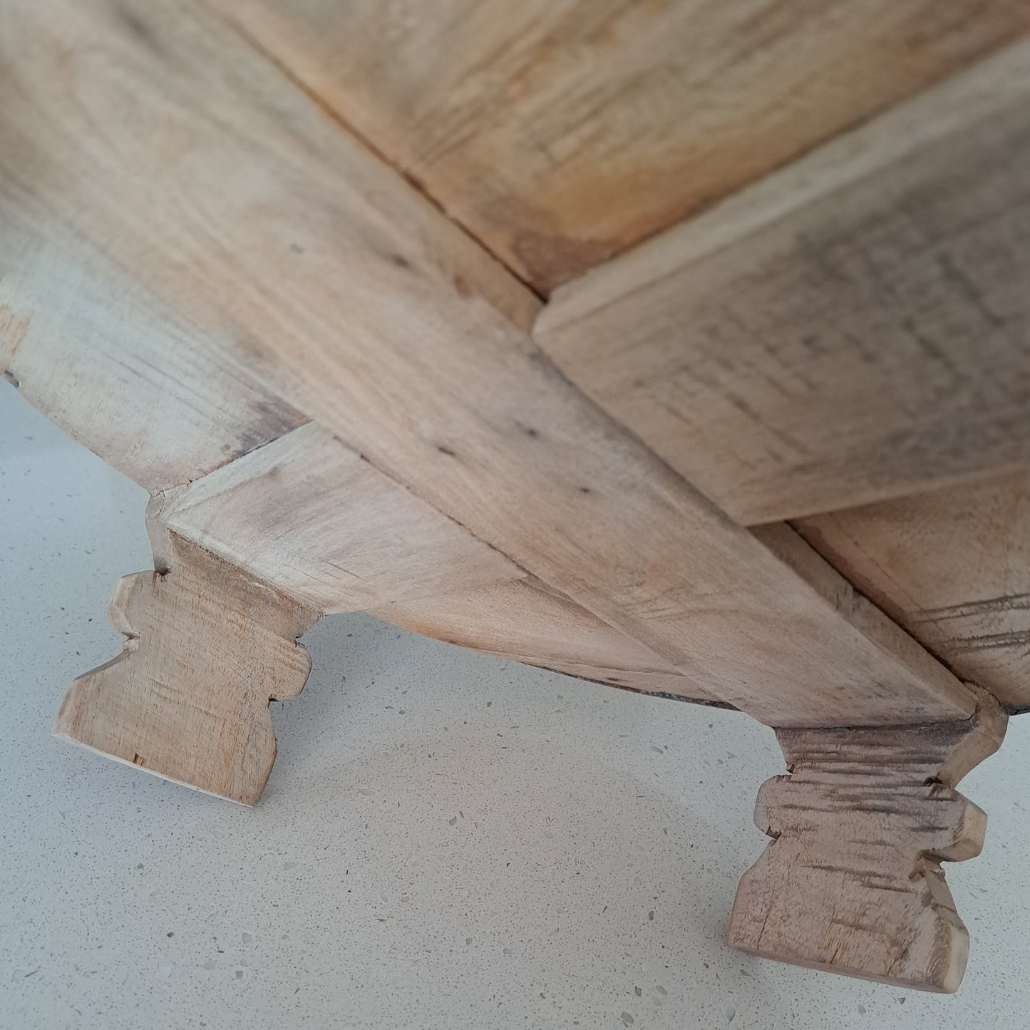 Mini Chakki Table – Hand-Carved Wooden Accent Piece (30 x 15 cm)