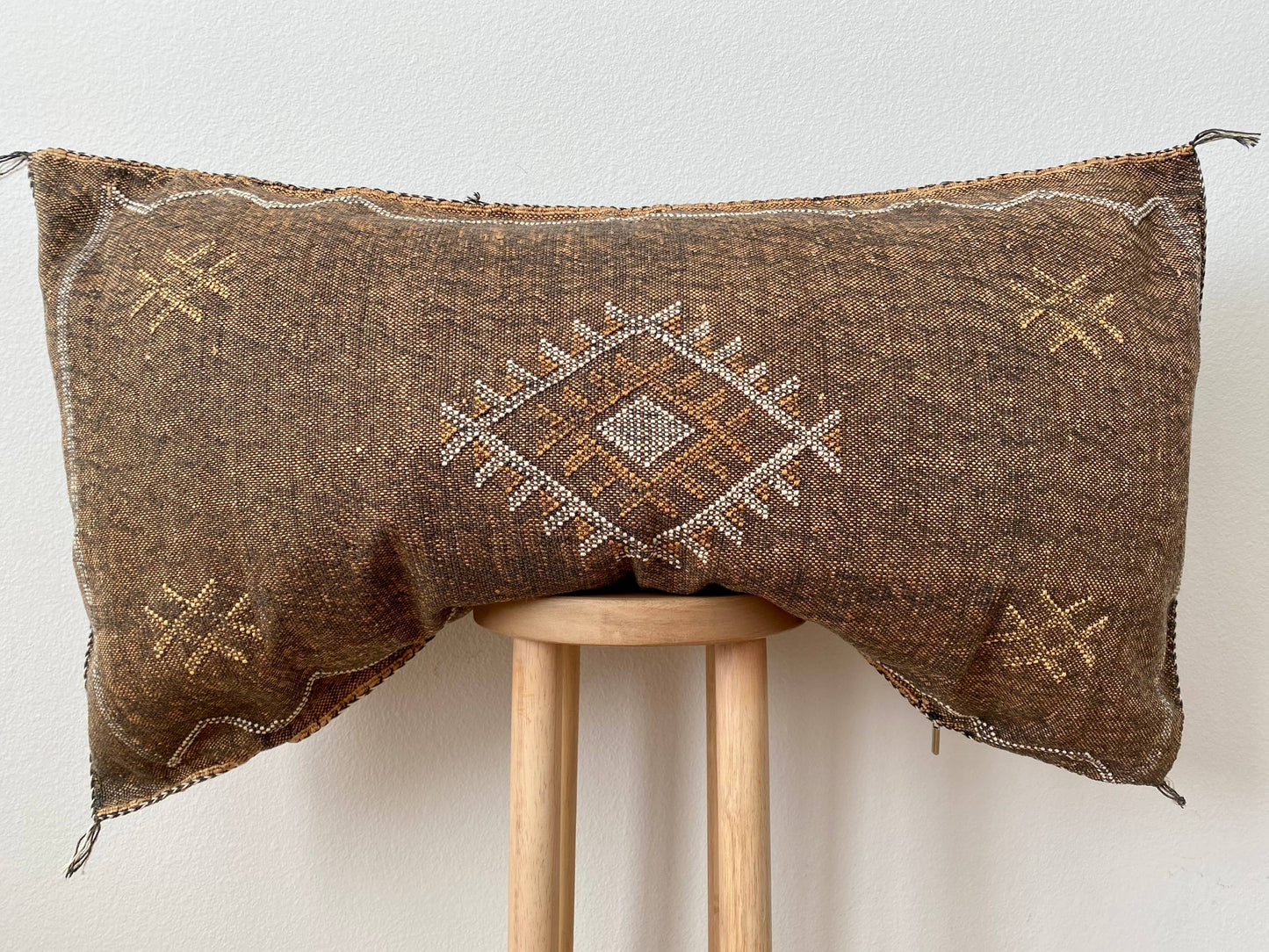 Brown and orange Silk Sabra Cushion cover