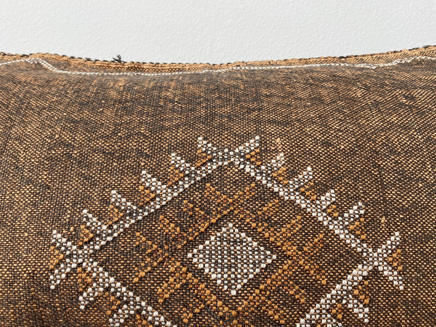 Brown and orange Silk Sabra Cushion cover