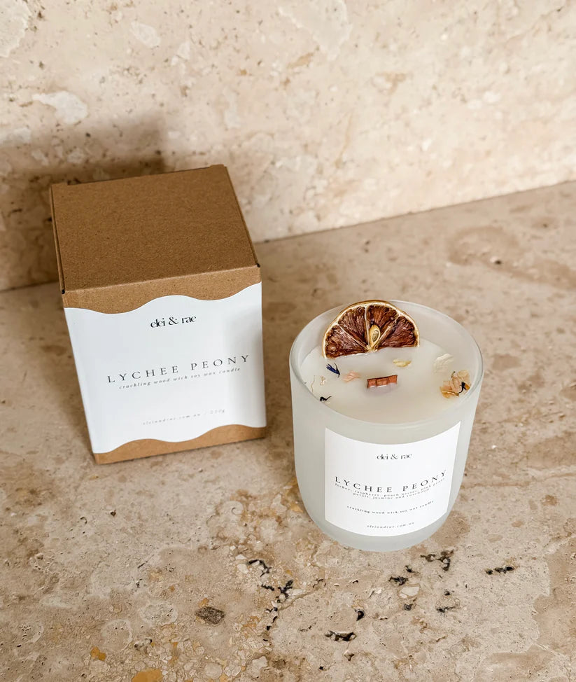 Lychee Peony Candle 220g | Elei & Rae