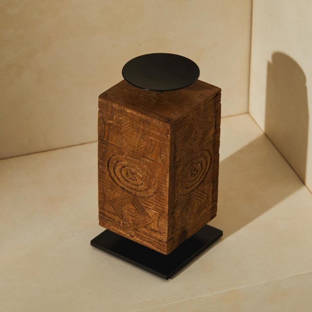 Mara Wood Pillar Candle Stand