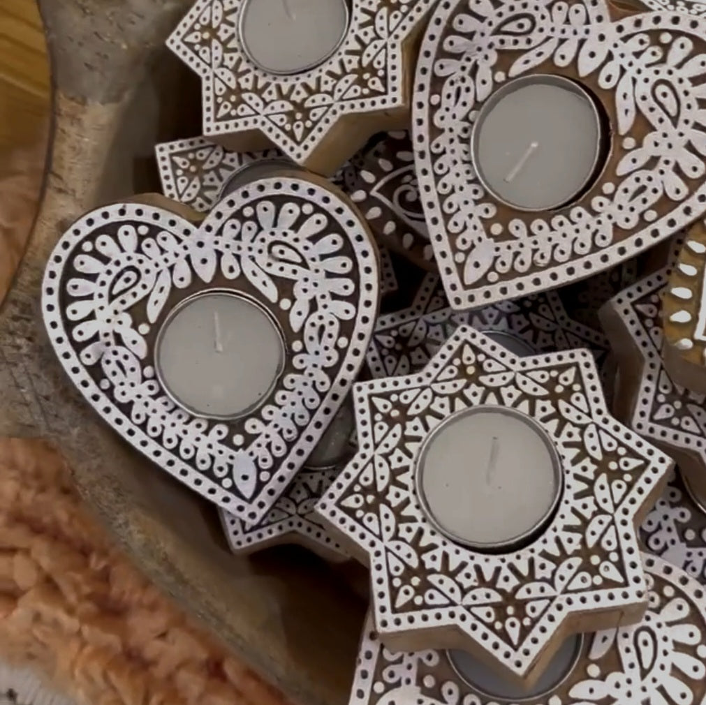 Indian Block Stamp Tealights