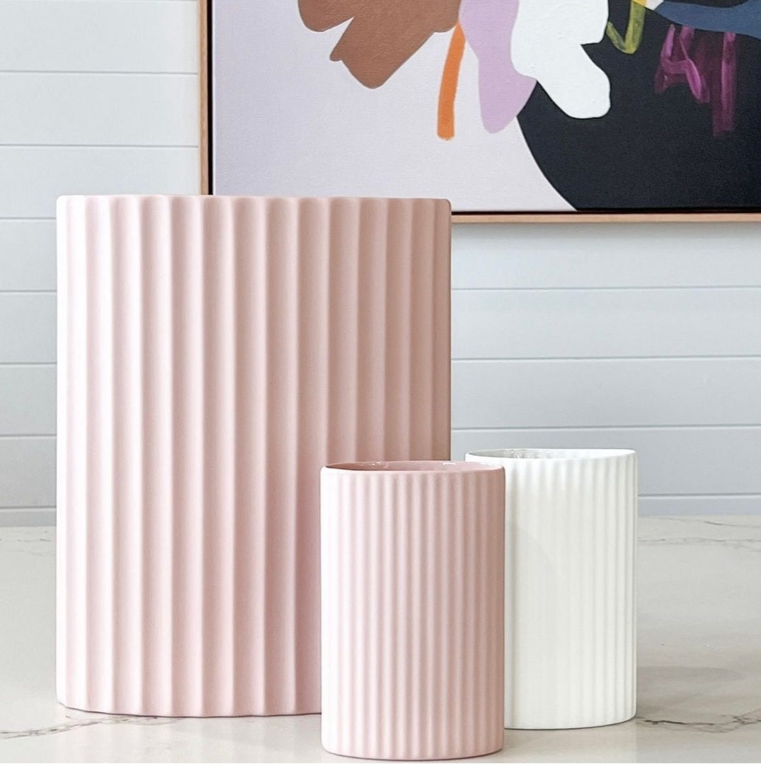 Marmoset Found Blush Large Ripple Vase