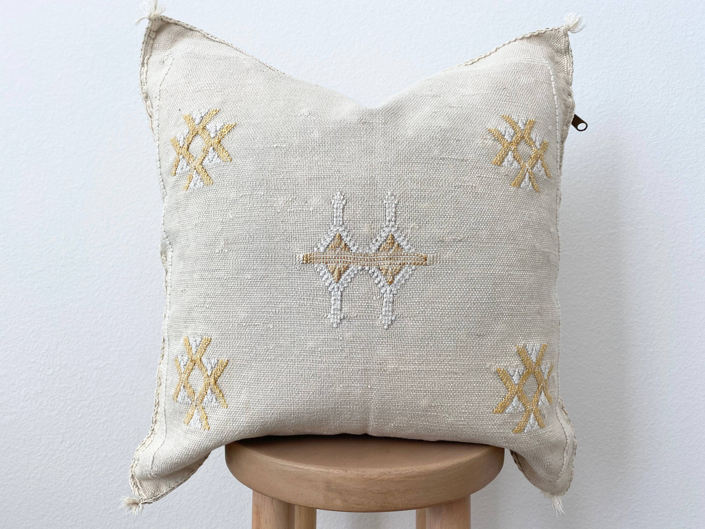 Beige Silk Sabra Cushion cover