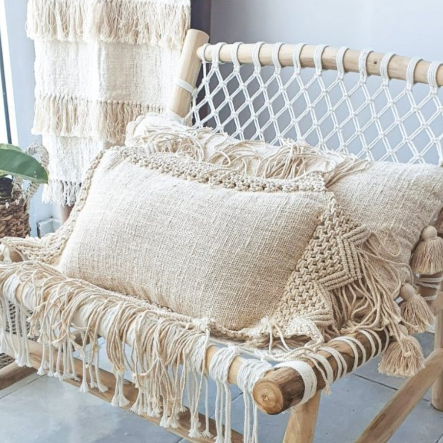 Bali Makers Hygge Australia Home Decor Handmade Cushion Macrame Lumbar