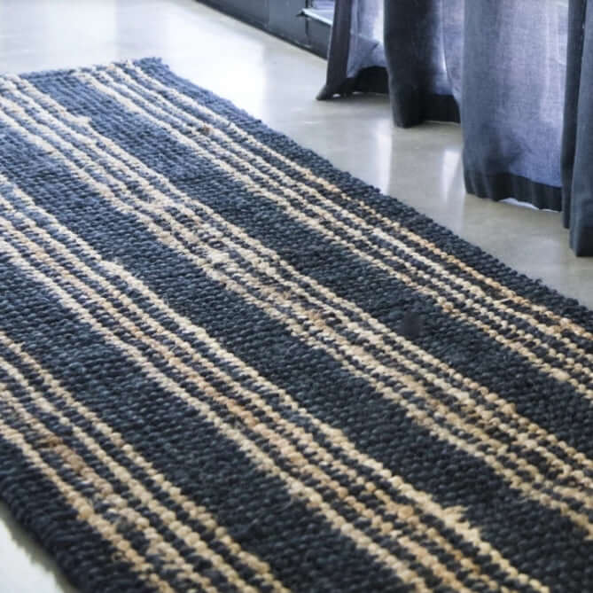 Brooklyn Stripe Jute Runners - Various Sizes Simply Hygge Homewares Quality Rugs Australia Adelaide Cosy Living