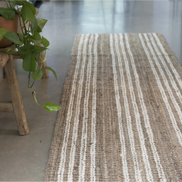 Bondi Stripe Jute Runners - Various Sizes Simply Hygge Homewares Rugs Australia Adelaide Cosy Living