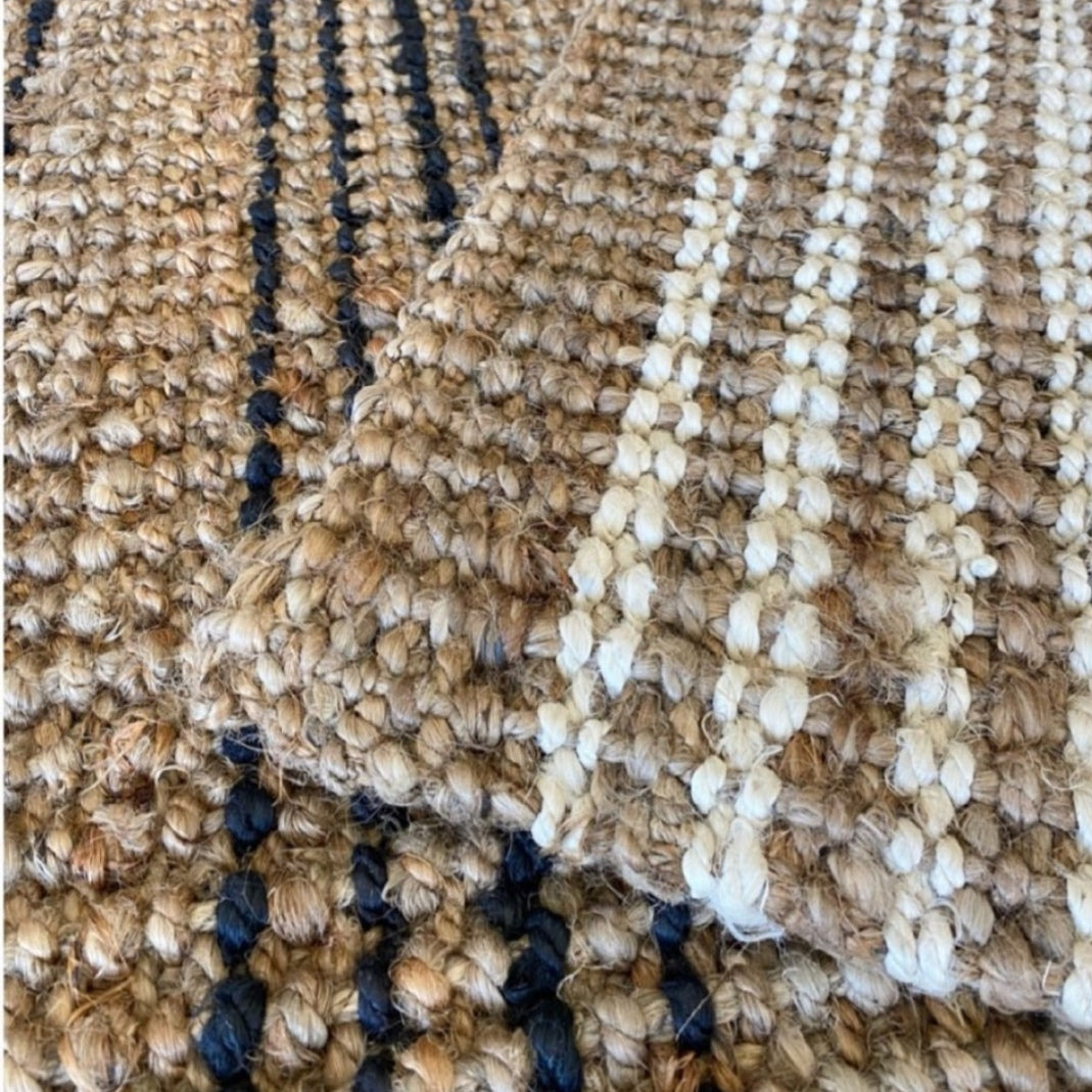 Bondi Stripe Jute Runners - Various Sizes Simply Hygge Homewares Rugs Australia Adelaide Cosy Living
