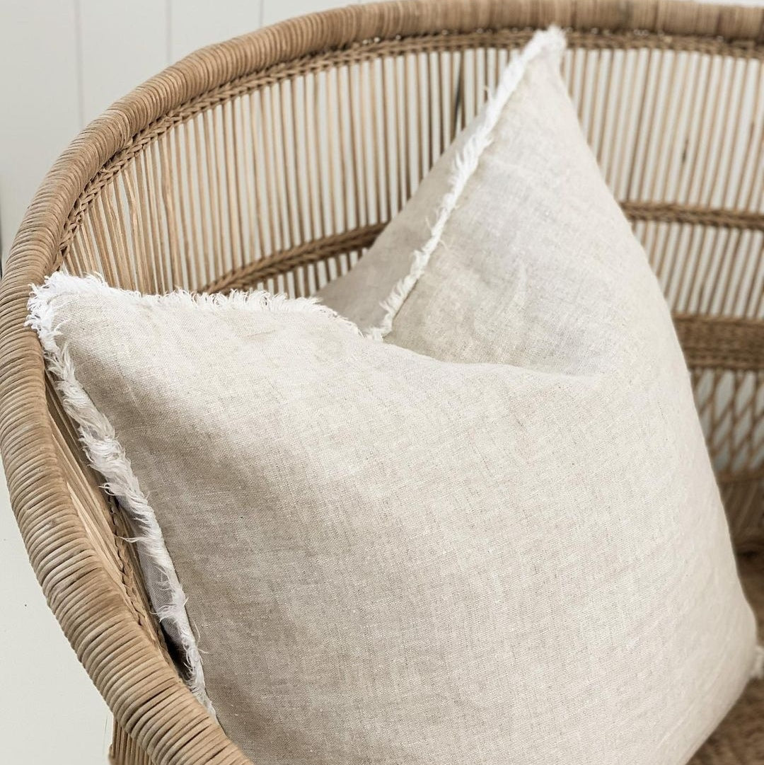 Felix Linen Euro Cover - Fringed Simply Hygge Homewares Linen Bedroom Living Eco Friendly Living Australia