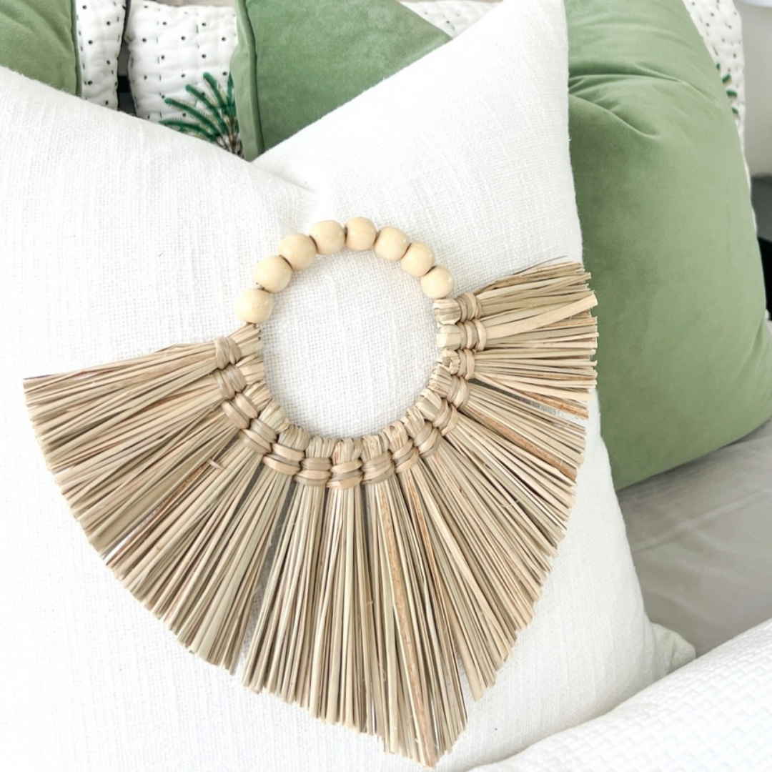 Seagrass Beaded  Cushion Disk