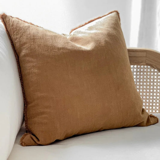 Fringed Cushion Cover - Cinnamon