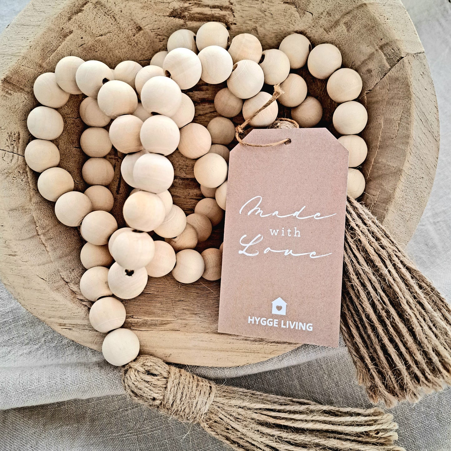 Natural Round Beads Tassel Home Styling Handmade Hygge Australia