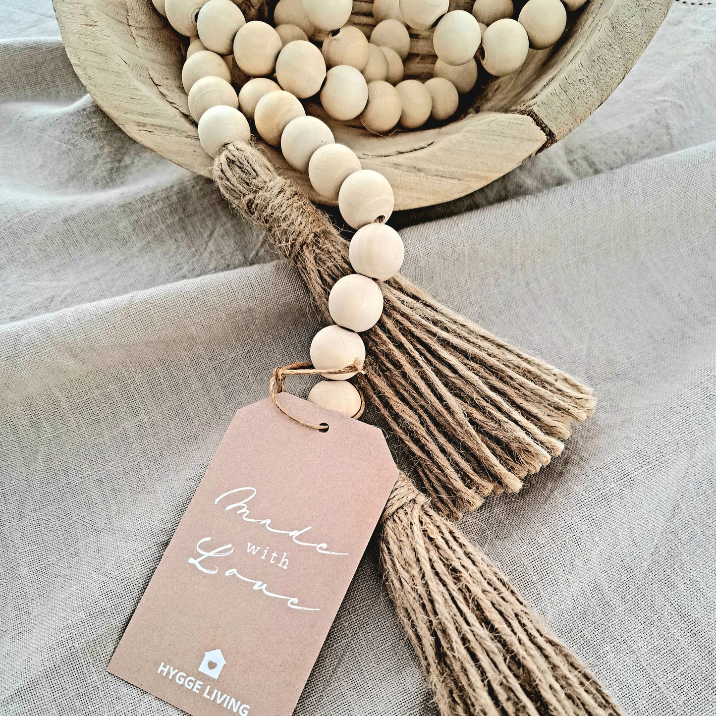 Natural Round Beads Tassel Home Styling Handmade Hygge Australia