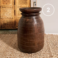 Indian Wooden Pots - Waxed Simply Hygge Homewares Simple Living Australia Vintage Wooden Pots