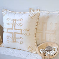  Bali Makers Hygge Australia Home Decor Handmade Cushion White Cross