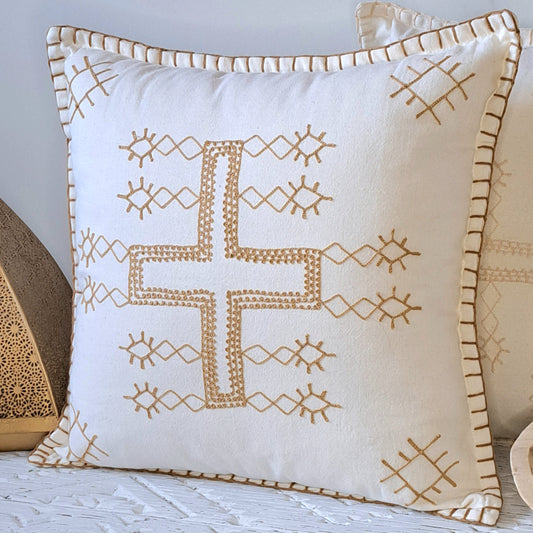  Bali Makers Hygge Australia Home Decor Handmade Cushion White Cross