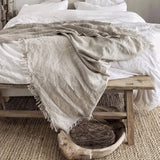 Felix Linen Throw - Natural Simply Hygge Homewares Linen Bedroom Living Eco Friendly Living Australia