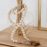 Natural Round Beads Tassel Home Styling Handmade Hygge Australia